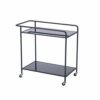 CSQingDesk 2tier Glass Coffee Table Rectangular Storage Cart Home Living Room Cafe Hotel Dining Car Home Sofa Side Table With WheelsSize71  38  6