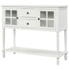 na Sideboard Console Table with Bottom Shelf Farmhouse WoodGlass Buffet Storage Cabinet Living Room