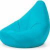 Bean Bag Bazaar High Back Chair and Footstool Combo 65cm x 87cm  Indoor Outdoor Water Resistant BeanBag Grey