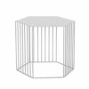 HANSHAN Side Table Side Table Wrought Iron Coffee Table Geometric Corner Table Creative Simple Sofa Shelf Tea Table for Living Room Bedroom Balco