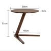 Round Coffee Table Low Table Sturdy Wooden End Table Vintage Bedside Table with VShaped Foot Sofa Side Table for Living Room Bedroom and Small Sp