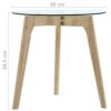 NXYJD Modern 2pcs Round Side Table Set Dining Tables for Living Room Study Coffee Table Glass Tabletop