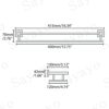 SAYAYO Bathroom Shelf Tempered Black Glass Shelf with Square Rail Wall Mounted 16 Inches, SUS304 Stainless Steel Brushed Nickel, EGC2000-40-LS
