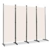 JVVMNJLK 4 Panel Room Divider 6Ft Portable Office Divider Convenient Movable Folding Partition Privacy Screen for Bedroom Dining Room Study Beige
