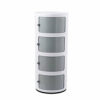 Side Table 234 Tier Bedside Tables Bedside Cabinet Round Plastic Nightstand Storage Unit Chest with Drawers  Sliding Door Modern Bedroom Living R