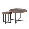 WALNUT Round Coffee Table Woodenmetal for Living Room 2 in 1 Combination Cafe Table Easy Assembly Center Table Color  Picture color Size  One siz