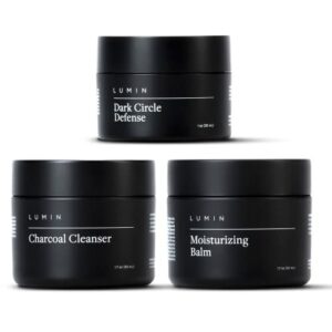 Lumin  Dark Circle Repair Set  Skin Care Kit for Men  Dark Circle Defense Charcoal Cleanser Moisturizer  Helps with Tired Eyes Dark Spots Uneven