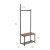 Amazon Basics 6-Hook Coat Rack with Shoe Bench and 2-Tier Storage, Black