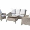 Sarah Highback 5 Seater Sofa Set In Nature With Beige Cushions And Coffee Table