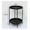 NA Side Table Wrought Iron Doublelayer Small Coffee Table Small Round Table Living Room Mini Sofa Round Small Side Table Color  B Size