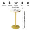 Stable High Marble Table Modern Round Bistro Cocktail Table with Solid Metal Frame Suitable for Living Room Canteen Coffee Shop Easy to Assemble