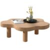 NA Modern Solid Wood Coffee Table Low Table Living Room Center Table Small Apartment Side Table Black White Table Color  A Size