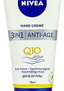 NIVEA 3in1 antiageing Q10 hand cream 75 ml antiwrinkle hand care with Q10 and UV filter nourishing skin cream for normal to dry hands