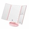 WEILY Lighted Makeup Mirror with 21 LED Lights Dual Power Supply 2X3X Magnifying LED Adjustable Brightness and Angle Black