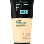Maybelline Fit Me Foundation Matte  Poreless Full Coverage Blendable Normal to Oily Skin 110 Porcelain 30ml
