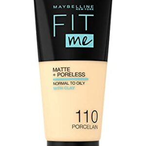 Maybelline Fit Me Foundation Matte  Poreless Full Coverage Blendable Normal to Oily Skin 110 Porcelain 30ml