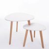 HZF Small Apartment Coffee Table Table Set Simple And Compact Tea Table Bedroom Living Room Round Small Table Set End TableColorWhiteSizeA