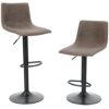 PHIVILLA Modern Bar Stools Set of 2, Barstools with Backrest, Adjustable Swivel Gas Lift, Pu Leather Bar Stool for Breakfast Bar, Counter, Kitche