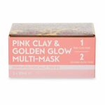Gift Pink Clay And Golden Glow Multi Mask Brightening Pores Refining Face Hydrating Radiance Enhancer 100ml