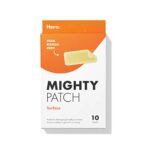 Mighty Patch Surface  Hydrocolloid Large Acne Pimple Patch Spot Treatment 10 count for Body and Larger Breakouts on Cheek Forehead Chin Vegan Cru