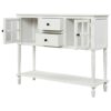 na Sideboard Console Table with Bottom Shelf Farmhouse WoodGlass Buffet Storage Cabinet Living Room