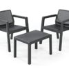 Allibert by Keter Emily Garden Furniture Set 3Piece for Garden and Balcony Grey Weatherproof Seating Set Consisting of 2 Garden Chairs and 1 Gard