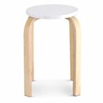 Ejoyous 1Pc Stacking Stool, Round Wooden Stool, Candy Color Home Furniture Kids Room Decor, Safety Health Environmental Protection Kids Stool, Wo