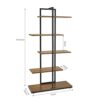 Meerveil Bookshelf, 5-Tier Floor Standing Bookcase, Asymmetrical Staggered Display Shelf, Plant Shelf, Industrial Style, for Living Room, Bedroom