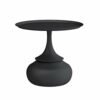 HZF Round Coffee Table Light Luxury Corner Table Living Room Sofa Side Table Small Marble Round Table Iron Simple Round TableColorBlack C