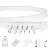 Bendable Ceiling Curved Curtain Track 3 Meters Flexible Curtain Track Ceiling Mount for Curtain Rail with Track Curtain System Bed Curtains Room