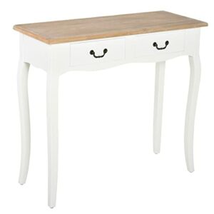 Living Room Console Sofa Table Console Table with Drawers Wooden Hallway Media Display Table with 2 Pull Out Drawers and Curved Leg Design for Ha