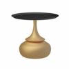 HZF Round Coffee Table Light Luxury Corner Table Living Room Sofa Side Table Small Marble Round Table Iron Simple Round TableColorBlack C