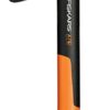 Fiskars Chopping Axe XS X7, Includes Storage and Carrying Case, Length: 35.5 cm, Non-Stick Coating, High Steel Blade/Fibreglass Handle, Black/Ora
