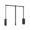 Emuca - Pull down hanging rail for wardrobe, pull down wardrobe rail lift, adjustable width 830-1150mm (32,67-45,27 inch), titanium colour