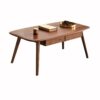 HZF Square Solid Wood Coffee Table Black Walnut Tea Table Modern Minimalist End Table Small Apartment Living Room Sofa Table