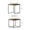 Wood and Metal Side Table Compact Square Coffee Tables Industrial Nesting End Tables Living Room Accent Sofa Tables Home FurnitureSize5055CM