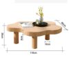 NA Modern Solid Wood Coffee Table Low Table Living Room Center Table Small Apartment Side Table Black White Table Color  A Size
