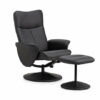Julian Bowen Lugano Recliner & Stool, Black