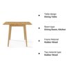 Hallowood Furniture Ledbury Small Drop Leaf Dining Table – Solid Wooden Foldable Dinner Table for Dining Room in Light Oak Finish – Folding kitch
