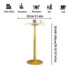 Bar Round Table Marble High Table coffee tables for living room with Metal Frame Metal Base Easy to Assemble Suitable for Diningbaroutdoor Height