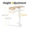 Modernsolid Height Adjustable Sofa Side End Table Folding Laptop Desk Computer Table CShaped Overbed Table Snack Table for Couch Coffee Living Ro