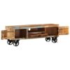 TV Stand with Storage Rustic TV StandIndustrial Home Entertainment Centerfor Bedroom Living RoomTV Cabinet with Wheels 43.3x11.8x14.6 Rough Mango