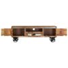 TV Stand with Storage Rustic TV StandIndustrial Home Entertainment Centerfor Bedroom Living RoomTV Cabinet with Wheels 43.3x11.8x14.6 Rough Mango
