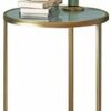 XYSQWZ Bedside Tables End Tables Side Table Tempered Glass Small Round End Tables Coffee Table Wrought Iron Sofa Table Simple Bedroom Living Room