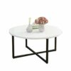 CJXin Living Room Coffee Table Wooden Stable Round Table Sofa Side Table The Mall Corridor Negotiating Table Single Layer Coffee Table Save Space