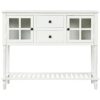 na Sideboard Console Table with Bottom Shelf Farmhouse WoodGlass Buffet Storage Cabinet Living Room