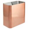mDesign Metal Wastepaper Bin — Compact Rectangular Bathroom Bin — Rubbish Basket for Home and Office — White