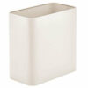 mDesign Metal Wastepaper Bin — Compact Rectangular Bathroom Bin — Rubbish Basket for Home and Office — White