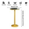 Bar Round Table Marble Highleg Table Bistro Cocktail Table with Golden Legs Sturdy Metal Frame Suitable for Living Room Coffee Shop Easy to Assem