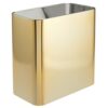mDesign Metal Wastepaper Bin — Compact Rectangular Bathroom Bin — Rubbish Basket for Home and Office — White